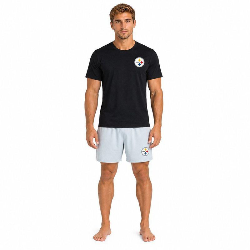 Conjunto Pijama NFL Pittsburgh Steelers Playera y Short Negro Hombre