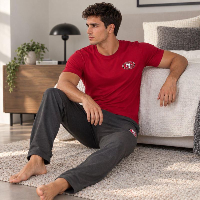 Conjunto Pijama NFL San Francisco 49ers Playera y Pantalón Rojo Hombre
