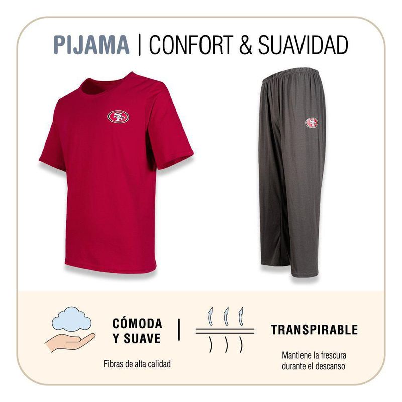 Conjunto Pijama NFL San Francisco 49ers Playera y Pantalón Rojo Hombre