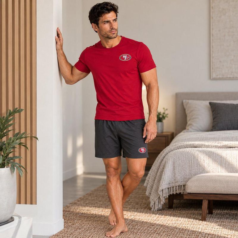 Conjunto Pijama NFL San Francisco 49ers Playera y Short Rojo Hombre