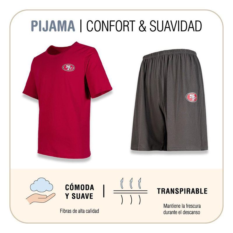 Conjunto Pijama NFL San Francisco 49ers Playera y Short Rojo Hombre