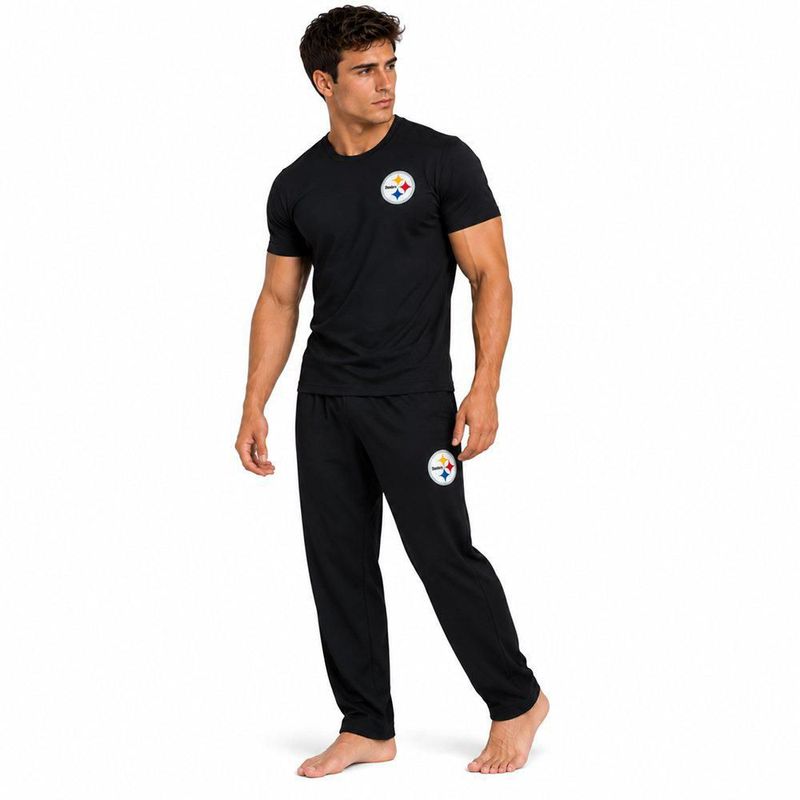 Conjunto Pijama NFL Steelers Playera y Pantalón Negro Hombre