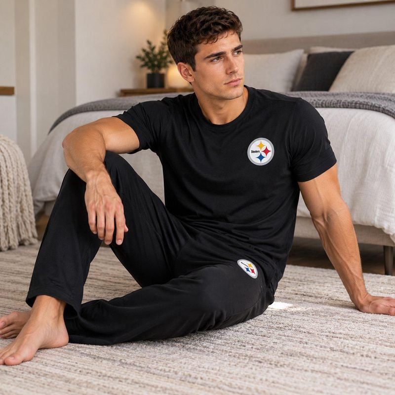 Conjunto Pijama NFL Steelers Playera y Pantalón Negro Hombre