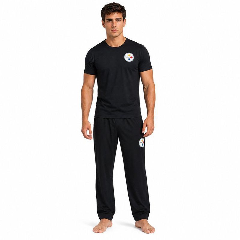 Conjunto Pijama NFL Steelers Playera y Pantalón Negro Hombre