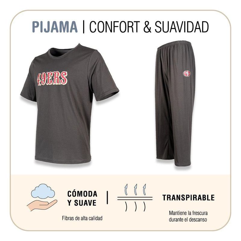 Conjunto Pijama NFL San Francisco 49ers Playera y Pantalón Gris Hombre