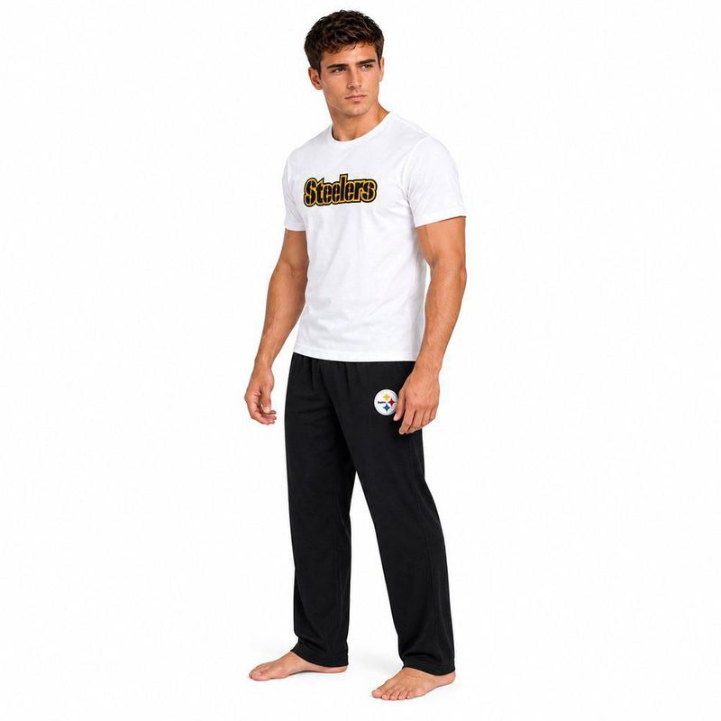 Conjunto Pijama NFL Steelers Playera y Pantalón Blanco Hombre