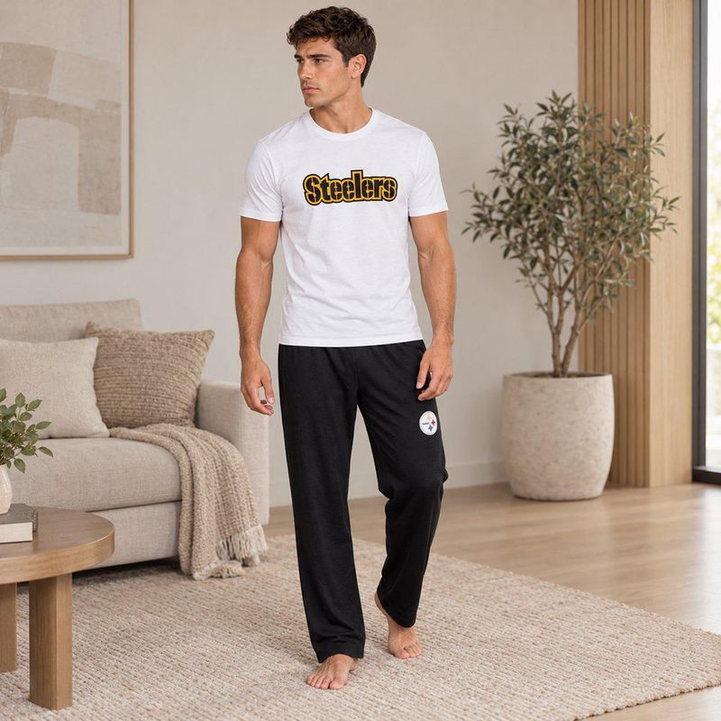 Conjunto Pijama NFL Steelers Playera y Pantalón Blanco Hombre