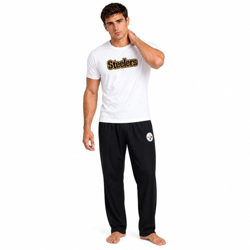 Conjunto Pijama NFL Steelers Playera y Pantalón Blanco Hombre