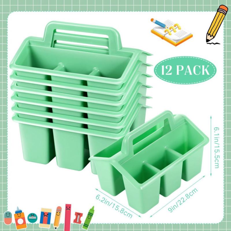 Cajones WILLBOND 23 × 16 cm Verde – Pack de 12 Apilables