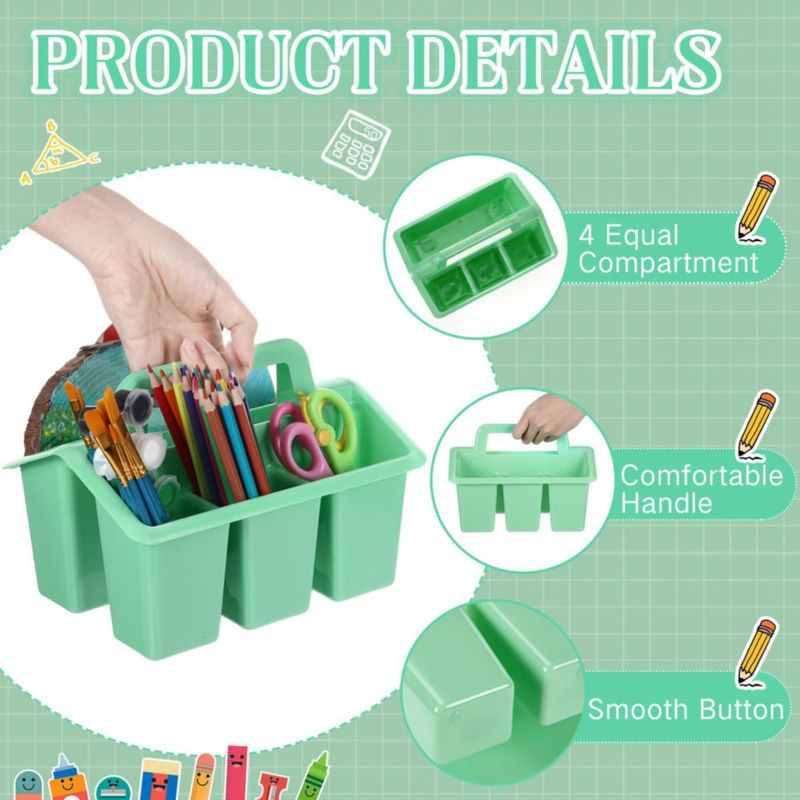 Cajones WILLBOND 23 × 16 cm Verde – Pack de 12 Apilables