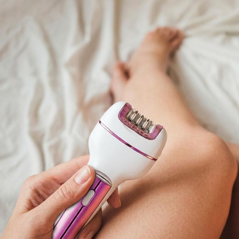 Depiladora Eléctrica IQ Tech Recargable 2 Velocidades Blanco Rosa