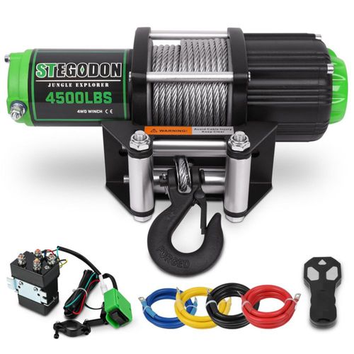 Cabrestante STEGODON 4500 lb 12 V Impermeable e Inalámbrico para ATV/UTV