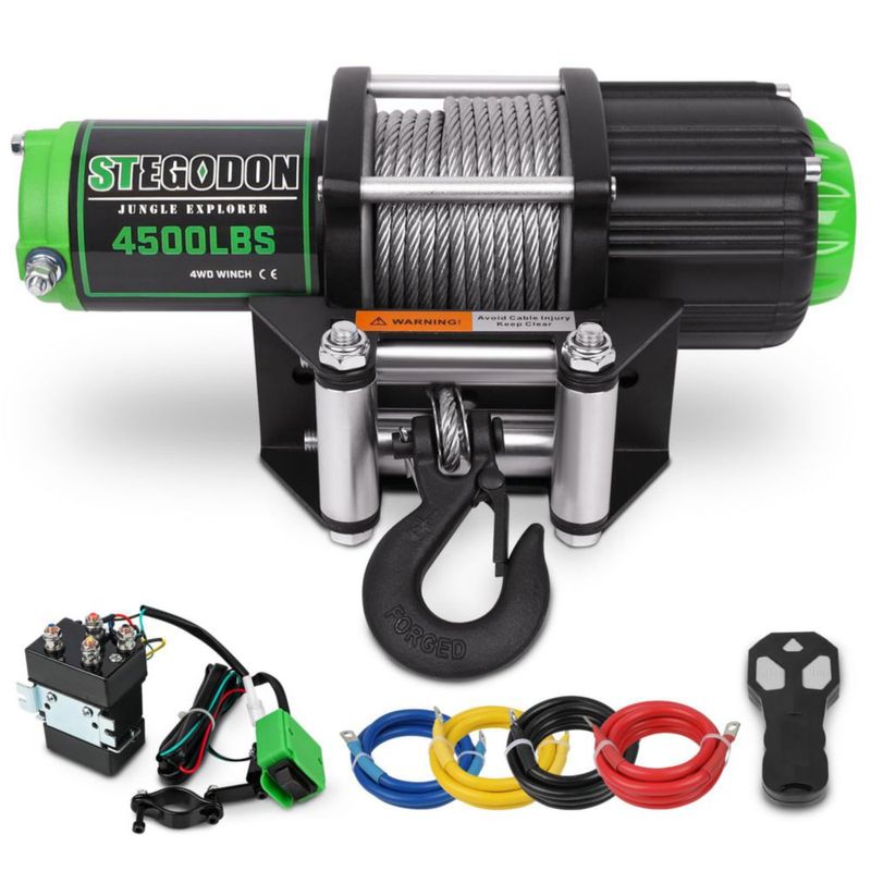 Cabrestante STEGODON 4500 lb 12 V Impermeable e Inalámbrico para ATV/UTV