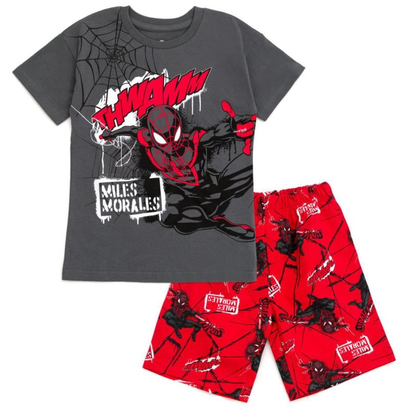 Conjunto Marvel Miles Morales 5T Gris y Rojo