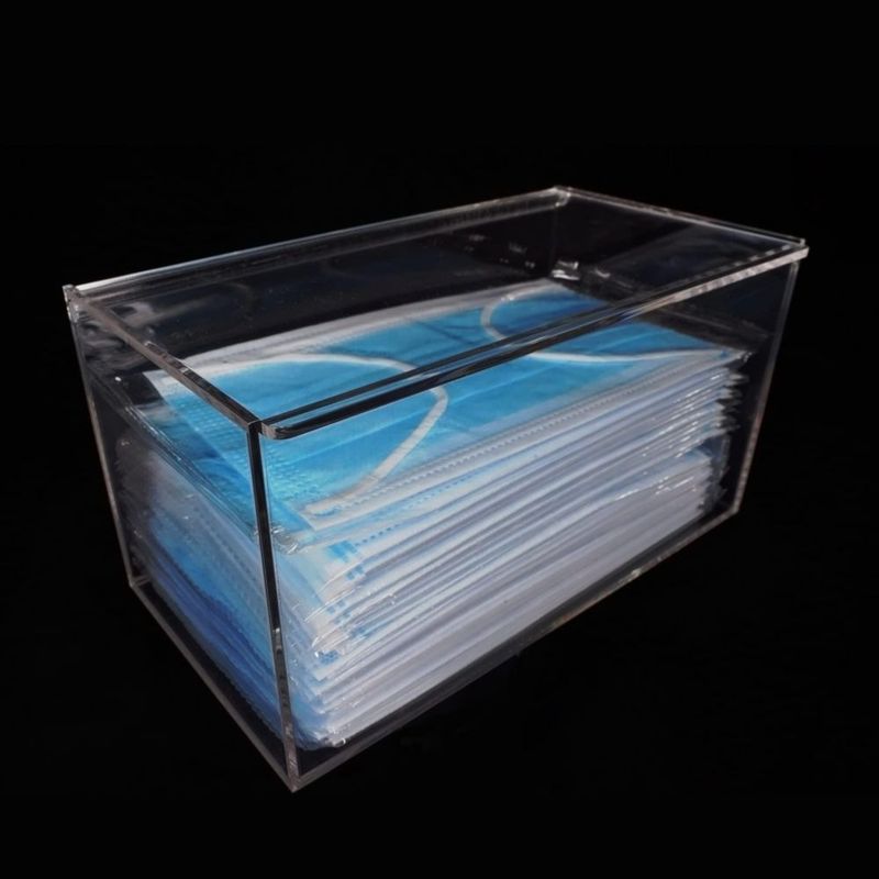 Dispensador de Mascarillas Heyrelda 21 cm Acrílico Transparente con Bisagra
