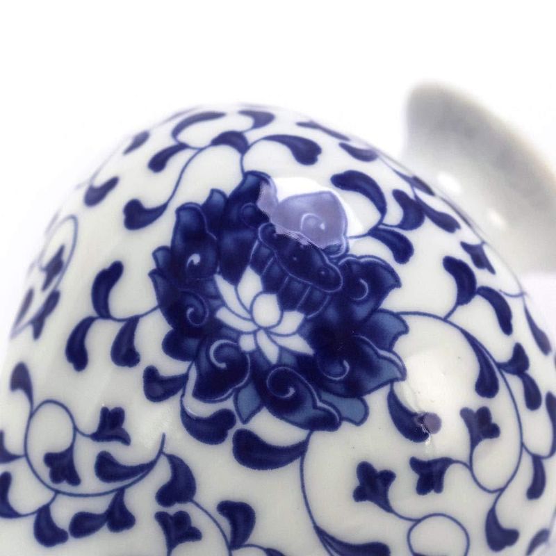 Juego de 3 Mini Floreros de Cerámica Azul y Blanca LANLONG