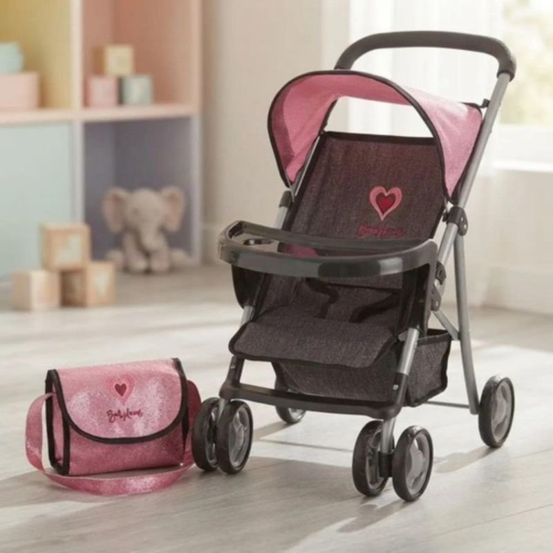 Carriola De Muñecas Baby Kaori Sf10 Charola De Plástico Gris Oscuro