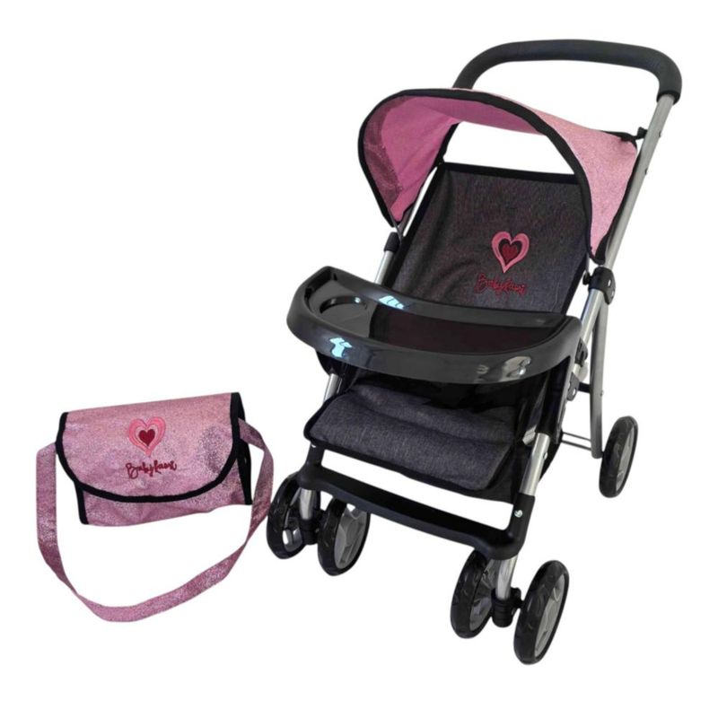 Carriola De Muñecas Baby Kaori Sf10 Charola De Plástico Gris Oscuro