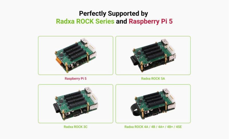 Módulo de expansión SATA de 5 puertos HAT Radxa para Raspberry Pi 5