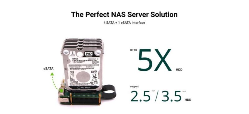 Módulo de expansión SATA de 5 puertos HAT Radxa para Raspberry Pi 5