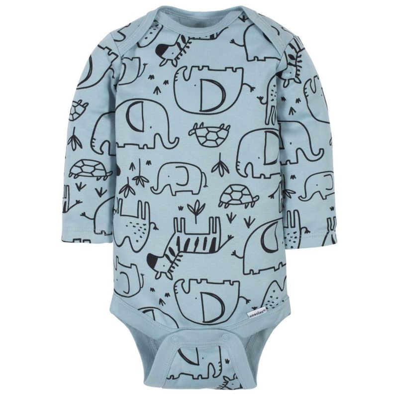 Body Gerber para bebés 6 unidades manga larga azul selvático 3-6 m