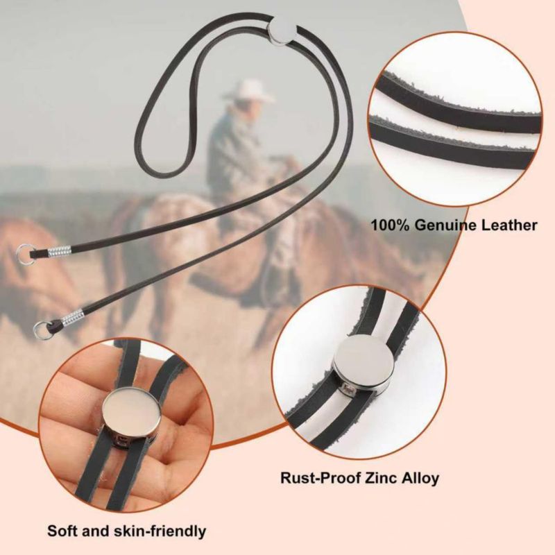 Correa para la barbilla de sombrero Yumxio ajustable 45-90 cm cuero negro