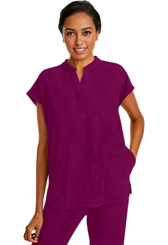 Bata de Enfermería Healing Hands Morado con Mangas Dolman y 2 Bolsillos