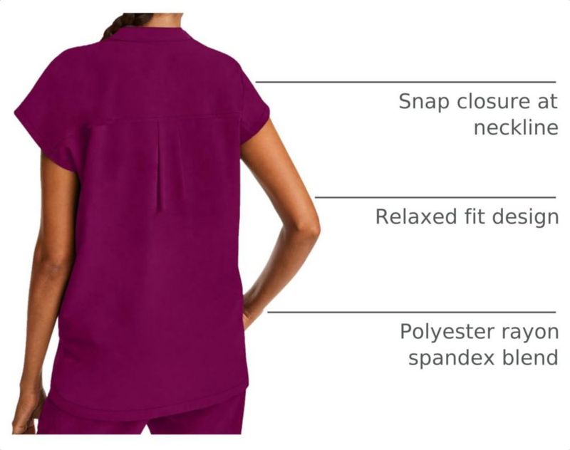 Bata de Enfermería Healing Hands Morado con Mangas Dolman y 2 Bolsillos