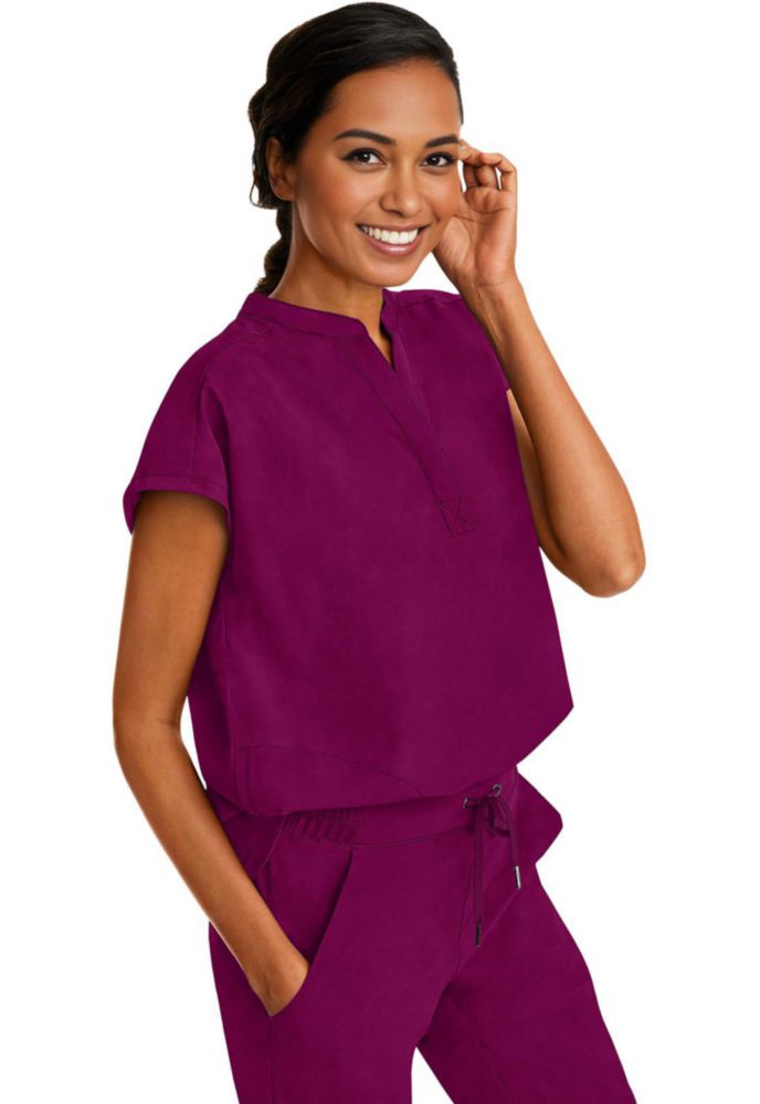 Bata de Enfermería Healing Hands Morado con Mangas Dolman y 2 Bolsillos