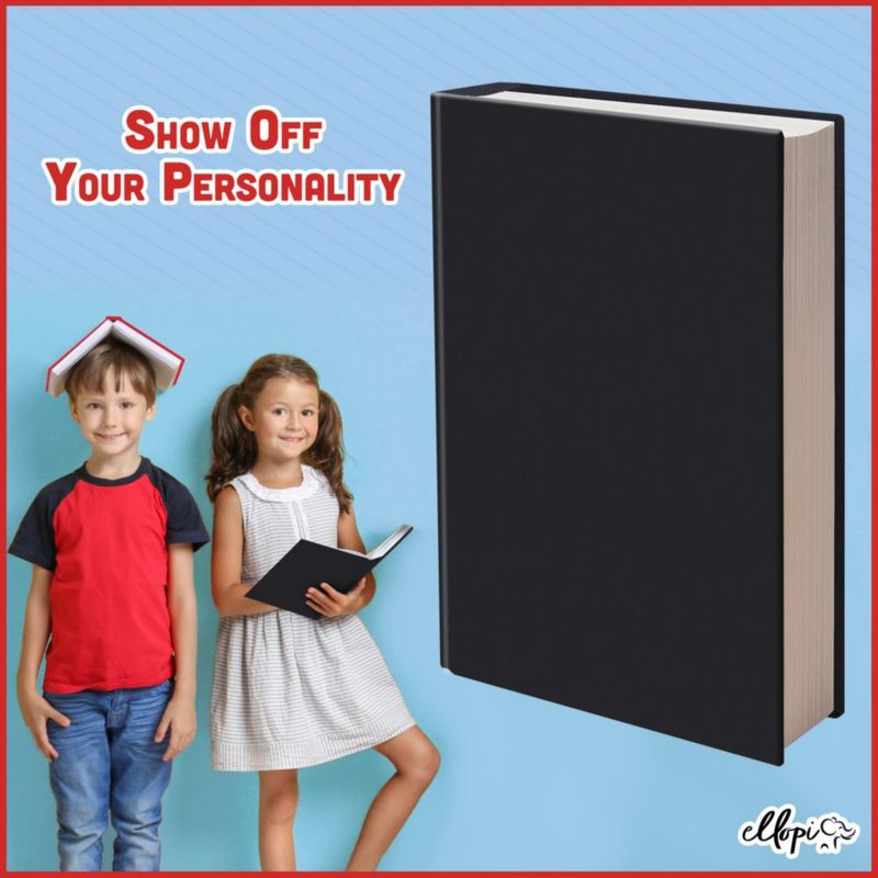 Funda de libro ELLOPI elástica negra 23 × 28 cm - 1 unidad