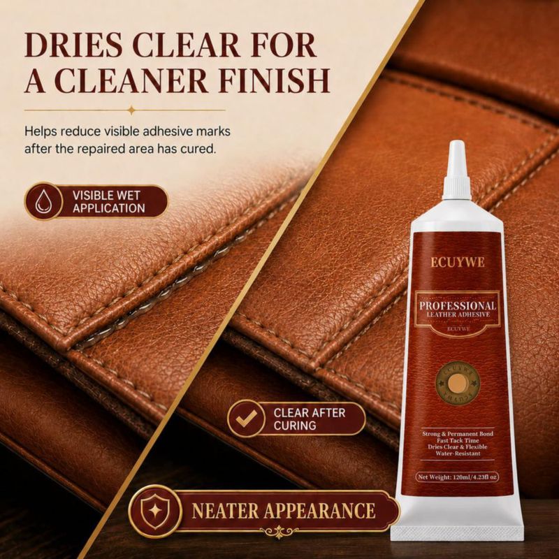 Pegamento para Cuero Wqapey 120 ml Transparente – Adhesivo para Zapatos Bolsos Chaquetas y Muebles