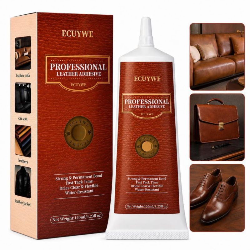 Pegamento para Cuero Wqapey 120 ml Transparente – Adhesivo para Zapatos Bolsos Chaquetas y Muebles