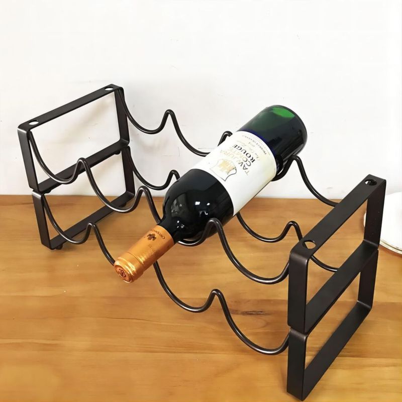 Portabotellas REDANT de 8 botellas metal con acabado bronce apilable