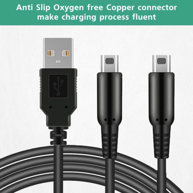 Cable USB Xahpower de 12 m para Nintendo 3DS/2DS/DSi - Negro