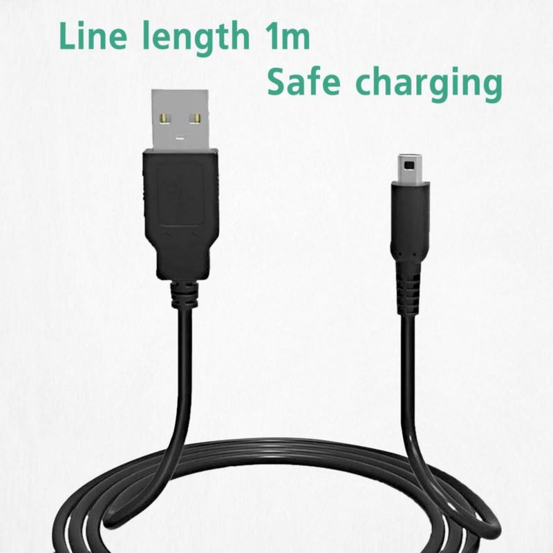 Cable USB Xahpower de 12 m para Nintendo 3DS/2DS/DSi - Negro