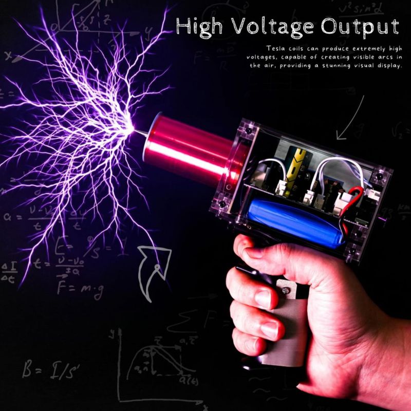 Pistola de Bobina de Tesla RXLIFE Recargable Mini Arco 6-80W 110V