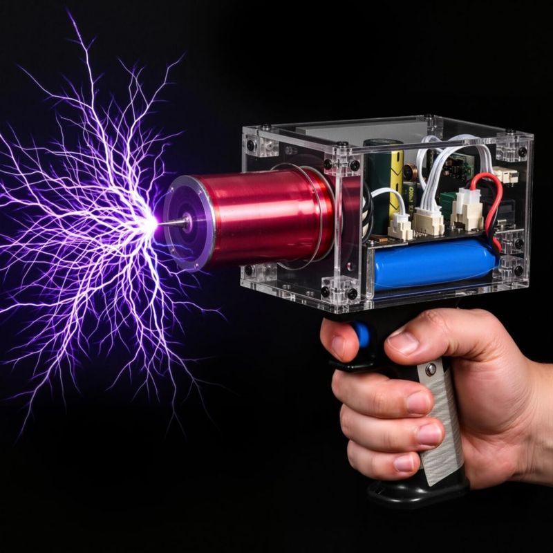 Pistola de Bobina de Tesla RXLIFE Recargable Mini Arco 6-80W 110V