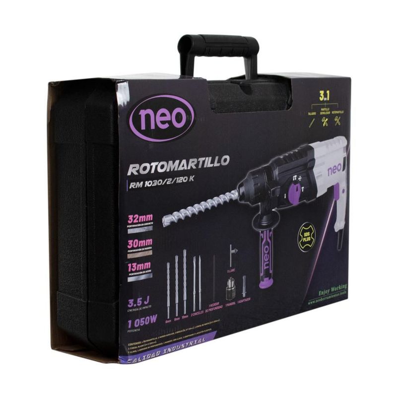 Rotomartillo SDS Plus Neo de 120V 1050W 3.5J Con Maletín RM 1030/2/120 k