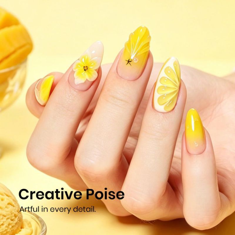 Gel de uñas Beetles 15 ml Amarillo Mango Gelato