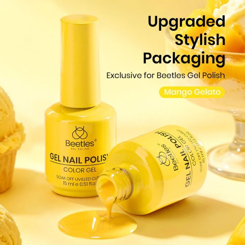 Gel de uñas Beetles 15 ml Amarillo Mango Gelato