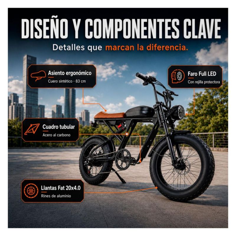 Bicicleta Electrica Montana CENTURFIT Motor 1500W Velocidad 48 kmh Autonomia 30 Km E Bike para Adultos Movilidad Urbana Terreno Todo Camino