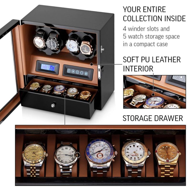 Cargador de Relojes Leader WATCH WINDERS 19x30.5x33 cm LCD