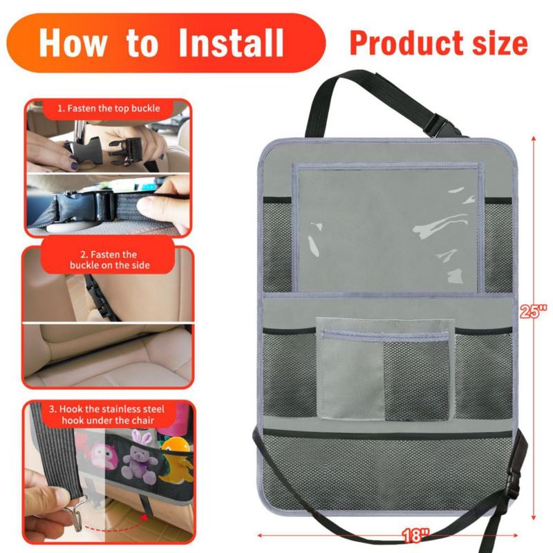 Organizador de coche Zecirl con soporte para tablet y 10 bolsillos