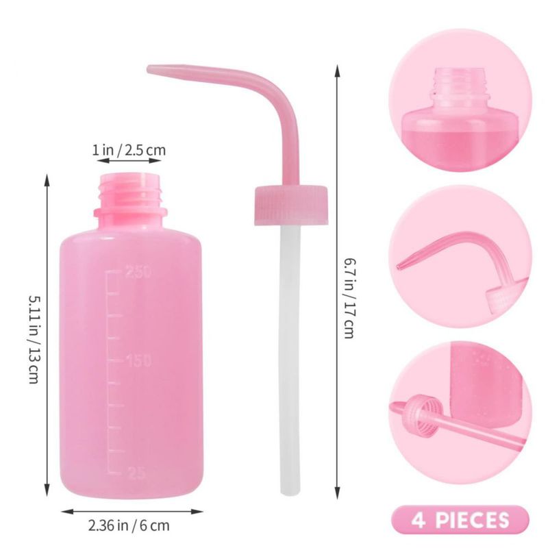 Grosun Botellas Exprimibles de 250 ml Rosa – Pack de 4