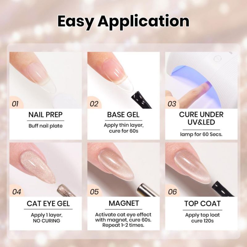 Esmalte de uñas beetles Gel Polish 15 ml cat eye con brillo