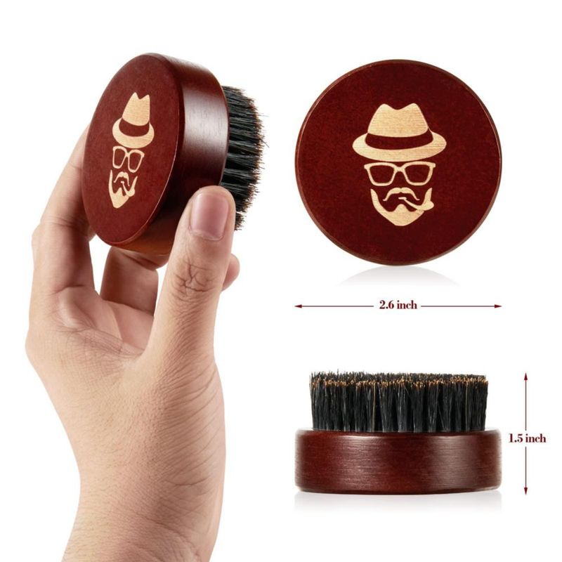 Cepillo de barba Sosoon de cerdas de jabalí y mango de nogal negro