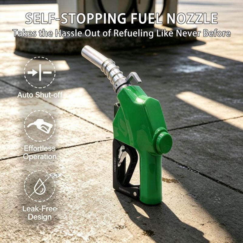 Boquilla de combustible GIAYOGO 1" NPT con cierre automático verde