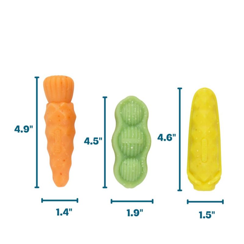 Juguete para morder de perro Pupstages 12 cm pack de 3 para masticadores moderados