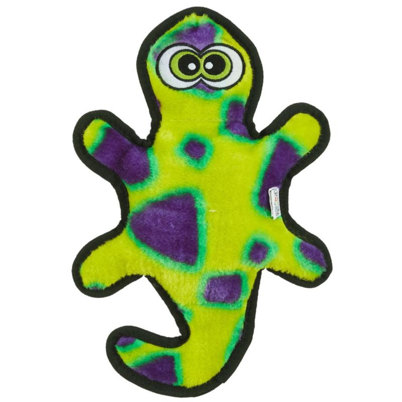 Juguete para perro Outward Hound Gecko de 35 cm peluche sin relleno y silbato