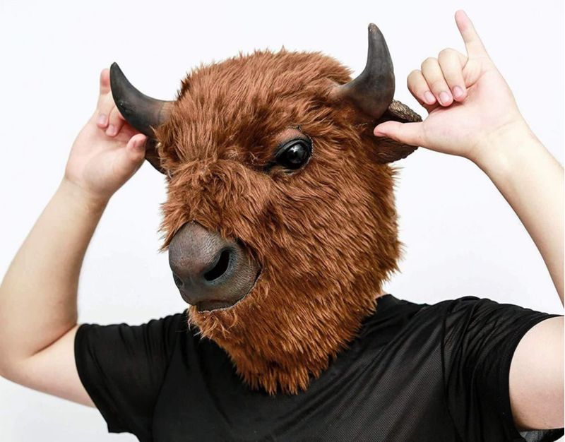 Máscara de Disfraz AQKILO Bisonte de Cabeza Completa – Halloween